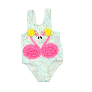 Wetsuit Club Girls White | Blue | Pink Flamingo 1-piece Swimsuit size: 9 Months